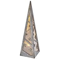 EMOS LED piramis, 36 cm, 2 × AA, melegfehér, időzítő - Karácsonyi világítás