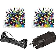 EMOS Standard Weihnachtskette multicolor 2 x 10 m + Kabel 10 m + Netzteil - Satz