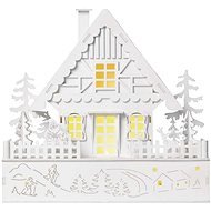 EMOS LED karácsonyi ház, fa, 28 cm, 2x AA, beltéri, meleg fehér, időzíthető, időzíthető - Karácsonyi világítás