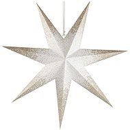 EMOS LED paper star with gold glitter on the edges, white, 60 cm, indoor - Christmas Lights