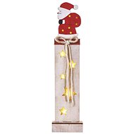 EMOS LED wooden decoration - Santa, 46 cm, 2x AA, indoor, warm white, timer - Christmas Lights