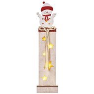 EMOS LED wooden decoration - snowman, 46 cm, 2x AA, indoor, warm white, timer - Christmas Lights