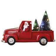 EMOS LED dekorácia – Santa v aute s vianočnými stromčekmi, 10 cm, 3× AA, vnútorná, multicolor - Vianočné osvetlenie
