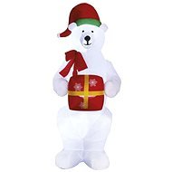 EMOS LED polar bear with Christmas gift, inflatable, 240 cm, indoor and outdoor, cool white - Christmas Lights