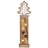 EMOS LED wooden Christmas tree, 48 cm, 2x AA, indoor, warm white, timer - Christmas Lights