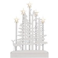 EMOS LED Holzdekoration - Wald mit Sternen - 35,5 cm - 2 x AA - für Innen - warmweiß - Timer - Dekorative Beleuchtung