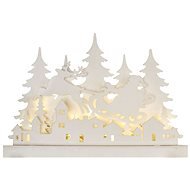 EMOS LED Holzdekoration - Weihnachtsdorf, 31 cm, 2x AA, Innenräume, warmweiß, Timer - Dekorative Beleuchtung
