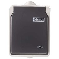 EMOS Wall Socket, Grey-black, IP54 - Socket