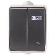 EMOS Wall Switch No. 5, IP54, 2 Buttons - Light Switch