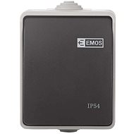 EMOS Wall Cross Switch No. 7, IP54, 1 Button - Light Switch