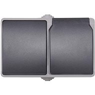 EMOS Socket + Switch Combination no.6, Wall-mounted, IP44, Grey-black - Socket