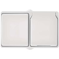 EMOS Socket + Switch Combination no.6, Wall-mounted, IP44, White - Socket