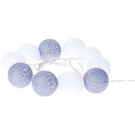 EMOS LED girlanda – gule bavlnené, zima, 2× AA, teplá biela, časovač - Vianočné osvetlenie
