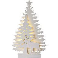 LED karácsonyfa, 23cm, 2x AA, beltéri, meleg fehér, időzítő - Karácsonyi világítás