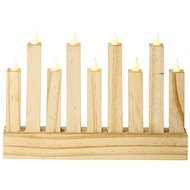 LED Natural Candlestick, 25x16,5cm, 3x AA, Indoor, Warm White - Electric Christmas Candlestick
