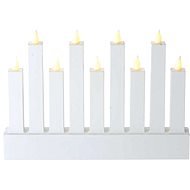 LED candlestick white, 25x16,5cm, 3x AA, indoor, warm white - Electric Christmas Candlestick