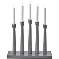 Candlestick for 5x Bulb E10 Wooden Grey, 36x49cm, Indoor - Electric Christmas Candlestick