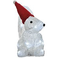 LED karácsonyi mókus, 22cm, 3x AA, hideg fehér, időzítő - Karácsonyi világítás