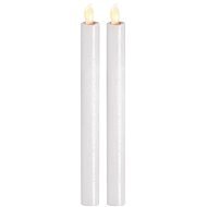LED  Candles, 25cm, Metallic White, 2x AAA, Amber, 2 Pcs - Christmas Lights