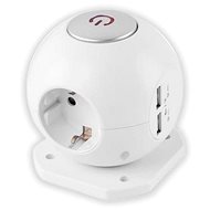 Power Ball 3 sockets Schuko 2 USB 1.5m white with switch 3G1.5 - Extension Cable