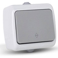 ENTAC Outdoor single-pole switch, grey - Light Switch