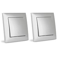 ENTAC Single-pole switch - staircase, silver, 2 pcs - Light Switch