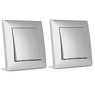 ENTAC Single pole switch, silver, 2 pcs - Light Switch