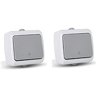 ENTAC Outdoor single pole switch, grey, 2 pcs - Light Switch