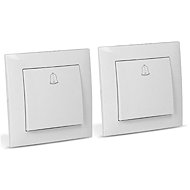 ENTAC Bell button, single pole, white, 2 pcs - Light Switch