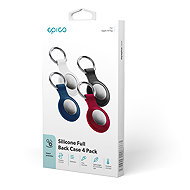 Epico Full Back Silicone Case for AirTag, Set – Black, White, Red, Dark Blue - AirTag Key Ring