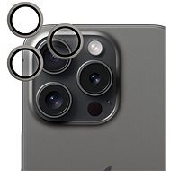 Epico hliníkové ochranné sklo na čočky fotoaparátu pro iPhone 15 Pro / 15 Pro Max  - černý titan - Camera Glass