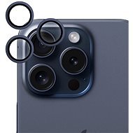 Epico hliníkové ochranné sklo na šošovky fotoaparátu pre iPhone 15 Pro/15 Pro Max – modrý titán - Ochranné sklo na objektív