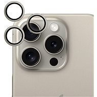 Epico hliníkové ochranné sklo na čočky fotoaparátu pro iPhone 15 Pro / 15 Pro Max  - přírodní titan - Camera Glass
