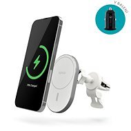 Epico Eclipse 15W Wireless Car Charger (MagSafe compatible, adapter included in the package) - White-Silver - MagSafe Car Mount