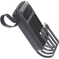 Spello ForcePack 5in1 20000mAh Solar-Powerbank mit 4 integrierten Kabeln SP25 - Grau - Powerbank