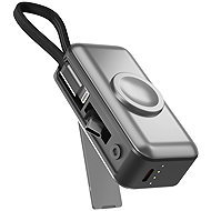 Spello ForcePack Mini 2in1 5000mAh powerbanka s nabíjením hodinek a stojánkem SP09 - vesmírně šedá - Power Bank
