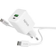 Epico UltraBoost EA10 20W GaN Power Adapter with 1.2m USB-C to USB-C Cable - White - Wall Charger