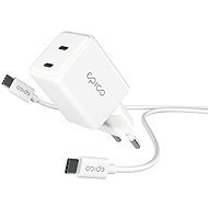 Epico UltraBoost GaN 35W Power Adapter EA35 with 1.2m USB-C to USB-C Cable - White - Wall Charger