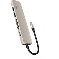 Epico 6in1 Aluminum Hub 8K with USB-C Connector - Star White - USB Hub
