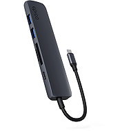 Epico 6in1 Aluminum Hub 8K with USB-C Connector - Dark Ink - USB Hub