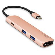 Epico USB Type-C Hub Multi-Port 4k HDMI - Rose Gold/Black - Port Replicator