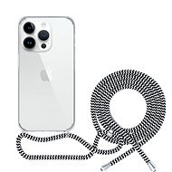 Epico iPhone 13 Pro fekete-fehér átlátszó tok nyakpánttal - Telefon tok