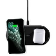 Epico Ultraslim Dual Wireless Charger mit Adapter - schwarz - Kabelloses Ladegerät