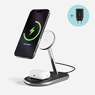 Epico UltraBase Qi2 2in1 Mag+ Wireless Charging Stand EX40 - Black - Wireless Charger
