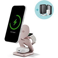 Epico UltraBase Qi2 25W 3-in-1 Fold Metal Mag + Wireless Charging Stand EF60 - Pink - Wireless Charger
