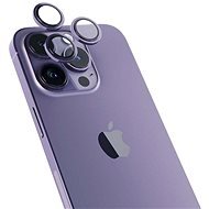 Epico Hliníkové ochranné sklo na šošovky fotoaparátu na iPhone 14 Pro/14 Pro Max temne fialové - Ochranné sklo