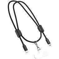 Epico phone lanyard with USB-C to USB-C cable - black - Power Cable