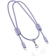 Epico phone lanyard with USB-C to USB-C cable - purple - Power Cable