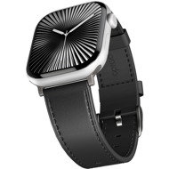 Epico Leather Strap for Apple Watch SE (40mm)/Series 1-9 (38/40/41mm) 10-11 (42mm) - Black - Watch Strap