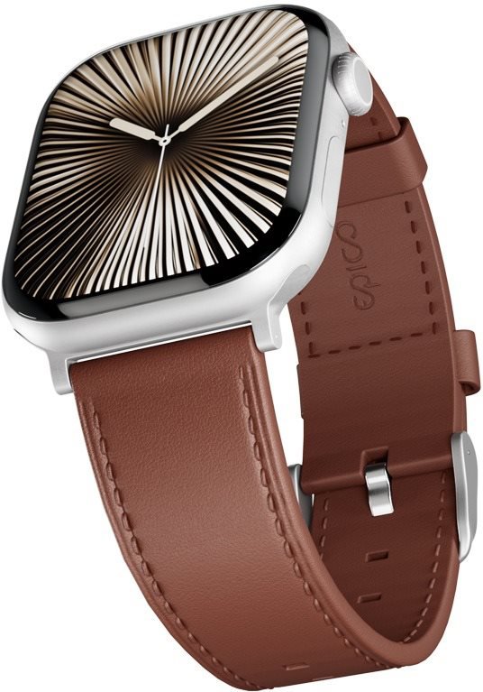 Epico Leather Strap for Apple Watch SE/Series 1-9 (42/44/45mm)/10-11 (46mm)/Ultra (49mm) - Brown - Watch Strap